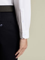 Charles Tyrwhitt White Long Sleeve White Performance Long Sleeve Jersey Polo Shirt - Image 3 of 6