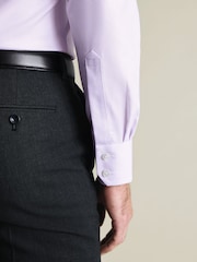 סגול - Charles Tyrwhitt חולצת אל-קמט ארוגה עם צווארון חתוך - תמונה 3 מתוך 7