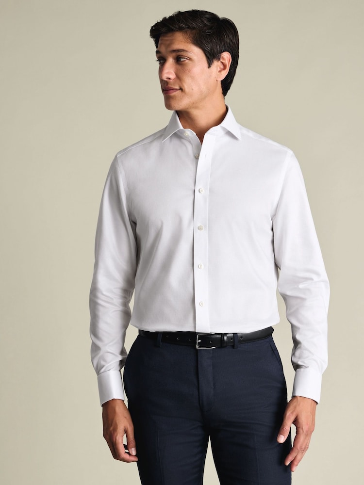 Charles Tyrwhitt White Non-Iron Weave Cutaway Shirt - Image 1 of 7 Charles Tyrwhitt White Non-Iron Weave Cutaway Shirt - Image 1 of 7