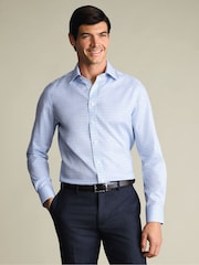 Charles Tyrwhitt Light Blue Non-Iron Twill Check Shirt - Image 1 of 7