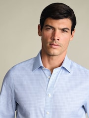 Charles Tyrwhitt Light Blue Non-Iron Twill Check Shirt - Image 2 of 7