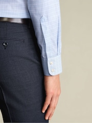 Charles Tyrwhitt Light Blue Non-Iron Twill Check Shirt - Image 3 of 7