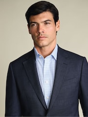 Charles Tyrwhitt Light Blue Non-Iron Twill Check Shirt - Image 4 of 7