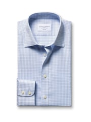 Charles Tyrwhitt Light Blue Non-Iron Twill Check Shirt - Image 5 of 7