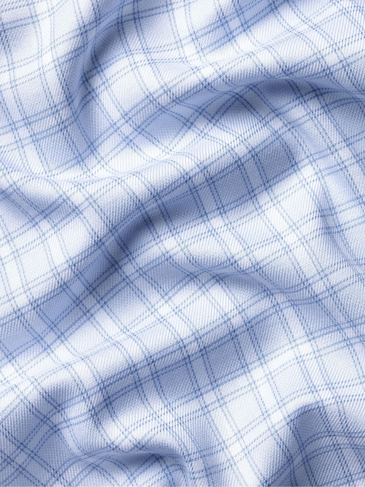 Charles Tyrwhitt Light Blue Non-Iron Twill Check Shirt - Image 7 of 7