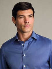 Charles Tyrwhitt Blue Regular Fit Non-Iron Twill Cutaway Collar Shirt - Image 2 of 6