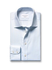 Charles Tyrwhitt Sky Blue Non-Iron Twill Stripe Shirt - Image 6 of 8