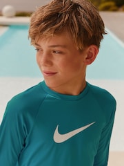 Nike Energy Green Sun Safe Hydroguard Short Sleeve Rash Vest - Image 4 of 7