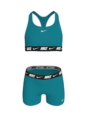 Verde - Conjunto de bikini con espalda nadadora y cinta con el logotipo de Nike - Imagen 7 de 9