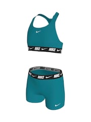 Verde - Conjunto de bikini con espalda nadadora y cinta con el logotipo de Nike - Imagen 8 de 9
