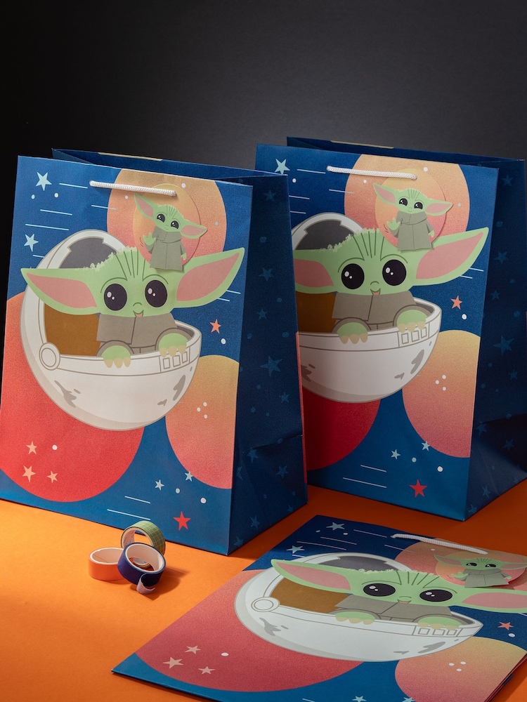 Hallmark 3 Pack Blue Large Star Wars Grogu Gift Bags - Image 1 of 5