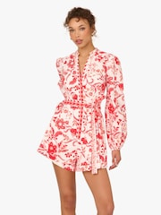 Adrianna Papell Print Tie Front Romper - Imagen 1 de 6