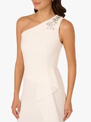 Adrianna Papell White Studio Beaded Knit Crepe Gown - Image 4 of 6