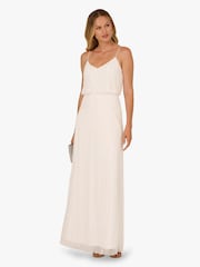 Adrianna Papell White Long Beaded Dress - Image 3 of 6