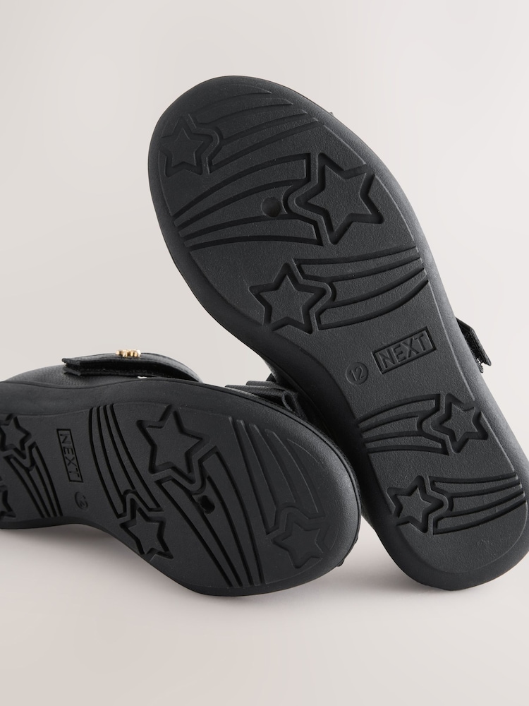 Black Matt Standard Fit (F) Bow Mary Jane School Shoes - Image 5 of 5