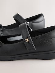 Black Matt Wide Fit (G) Bow Mary Jane School Shoes - Image 4 of 5