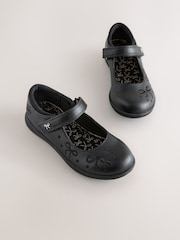 Negro mate - Zapatos escolares Mary Jane con lazo bordado - Imagen 1 de 5