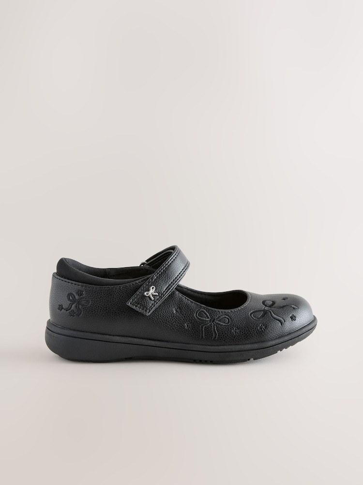 Negro mate - Zapatos escolares Mary Jane con lazo bordado - Imagen 2 de 5 Negro mate - Zapatos escolares Mary Jane con lazo bordado - Imagen 2 de 5