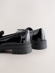 Black Patent Wide Fit (G) School Chunky Tassel Loafers - Image 4 of 5