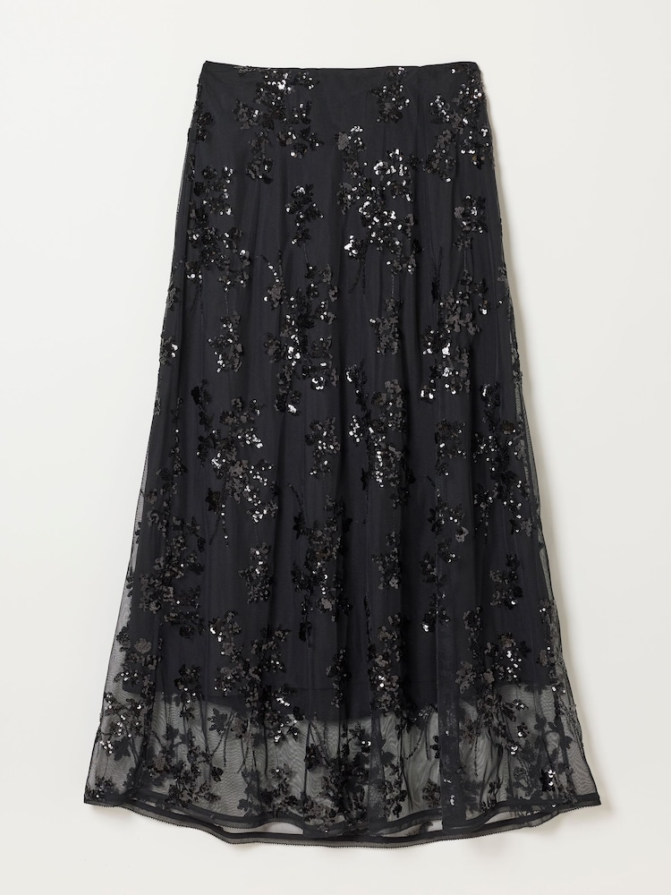FatFace Pia Sequin Midi Skirt - Bild 8 von 8