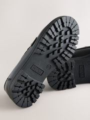 Black Matt Leather Wide Fit (G) School Chunky Tassel Loafers - Image 5 of 5