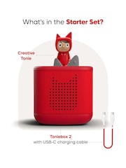 Tonies Sunset Red Toniebox 2 Starter Set with Creative Tonie Rubie - Image 3 of 6
