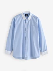 The Savile Row Company Blue Window Check Classic Fit Cotton Winchester Formal Shirt Double Cuff - Kuva 1 / 1