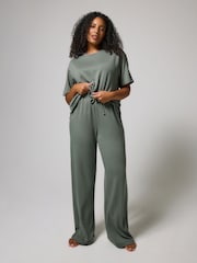 LOVALL Green Soft Touch Wide Leg Lounge Set - Image 1 of 6