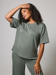 LOVALL Green Soft Touch Wide Leg Lounge Set - Image 3 of 6