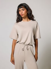 LOVALL Natural Tall Soft Touch Wide Leg Lounge Set - Image 2 of 6