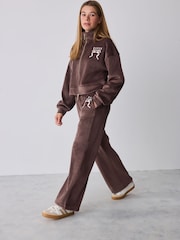 Шоколадты қоңыр - Baker by Ted Baker Velour Rib Funnel Zip Through & Joggers Set 2 Piece - 11суретінің 1 суреті
