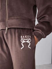 Шоколадты қоңыр - Baker by Ted Baker Velour Rib Funnel Zip Through & Joggers Set 2 Piece - 11суретінің 5 суреті