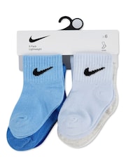 Nike Blue Infant Swoosh Ankle Socks 6 Pack - Image 3 of 3