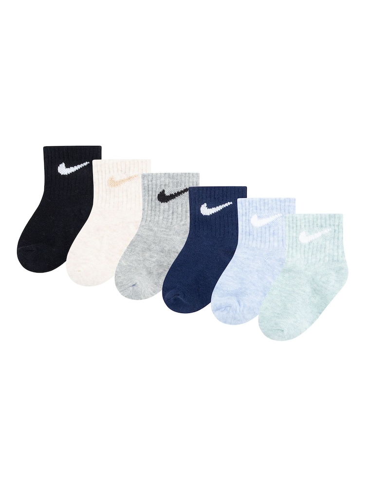 Nike Cream Infant Swoosh Ankle Socks 6 Pack - Image 1 of 4 Nike Cream Infant Swoosh Ankle Socks 6 Pack - Image 1 of 4