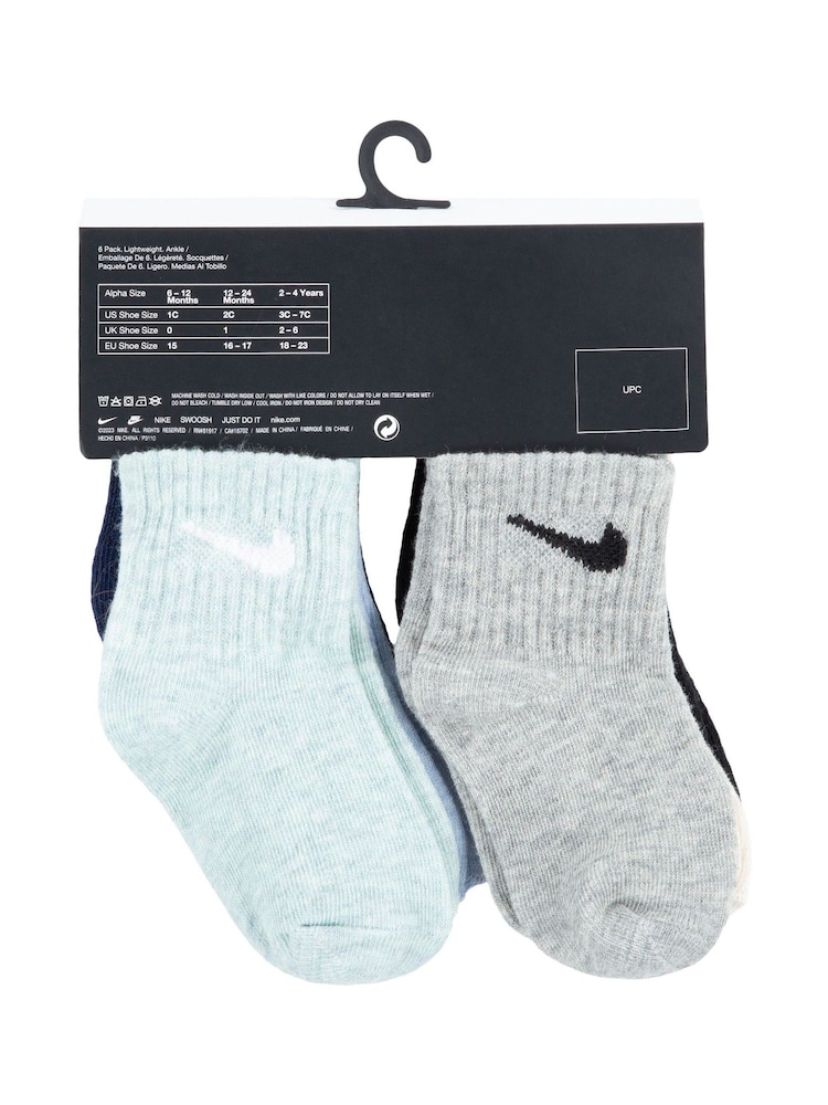 Nike Cream Infant Swoosh Ankle Socks 6 Pack - Image 4 of 4 Nike Cream Infant Swoosh Ankle Socks 6 Pack - Image 4 of 4