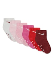 Nike Pink Nhn Core Swoosh Gripper Socks 6 Pack - Image 2 of 3