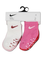 Nike Pink Nhn Core Swoosh Gripper Socks 6 Pack - Image 3 of 3