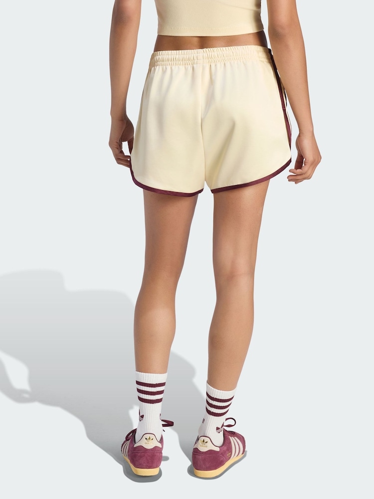 adidas Originals Cream 3-Stripes Sprinter Shorts - Image 2 of 5 adidas Originals Cream 3-Stripes Sprinter Shorts - Image 2 of 5