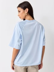Gaiši zils - adidas Originals lielizmēra vintage džersejas krekls - Attēls 3 no 5