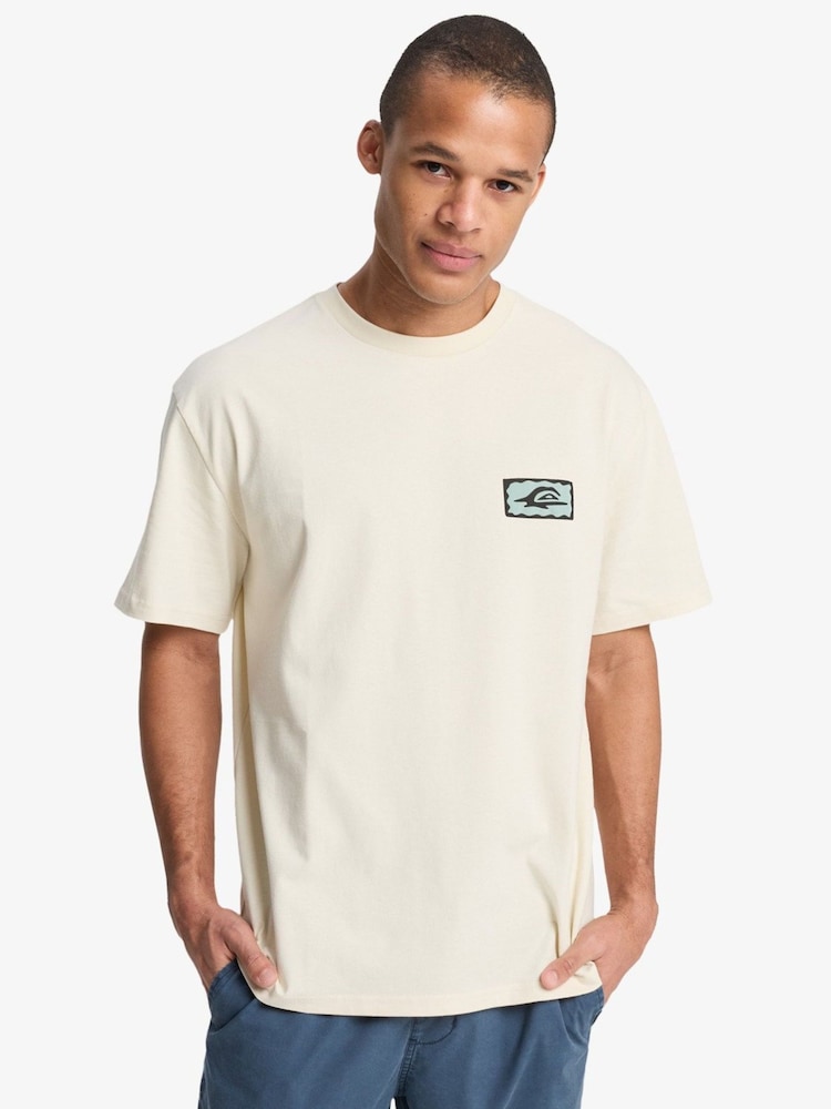 Quiksilver White Serenity Splash Backprint Graphic Short Sleeve Logo T-Shirt - Image 1 of 8