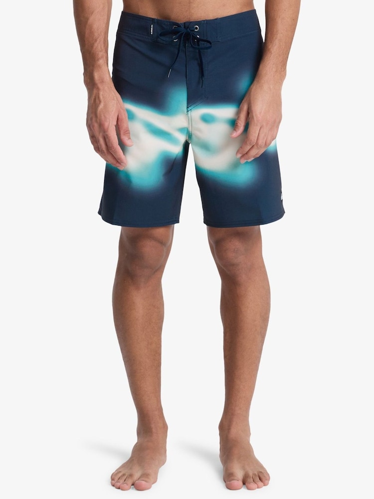 Quiksilver Blue Surfsilk Straight 18" Logo Swim Shorts - Image 1 of 8
