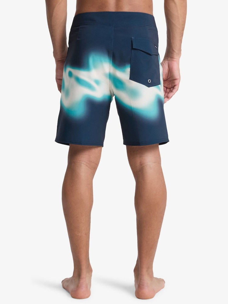 Quiksilver Blue Surfsilk Straight 18" Logo Swim Shorts - Image 2 of 8