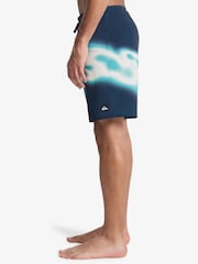 Quiksilver Blue Surfsilk Straight 18" Logo Swim Shorts - Image 3 of 8