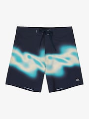 Quiksilver Blue Surfsilk Straight 18" Logo Swim Shorts - Image 7 of 8