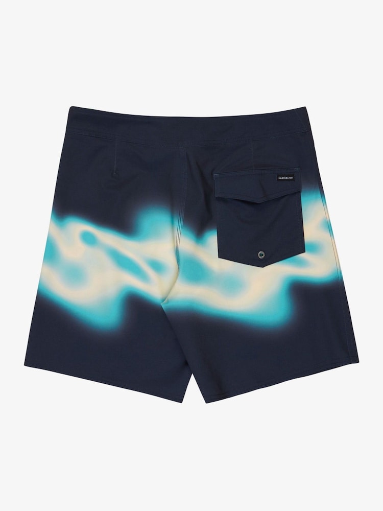 Quiksilver Blue Surfsilk Straight 18" Logo Swim Shorts - Image 8 of 8