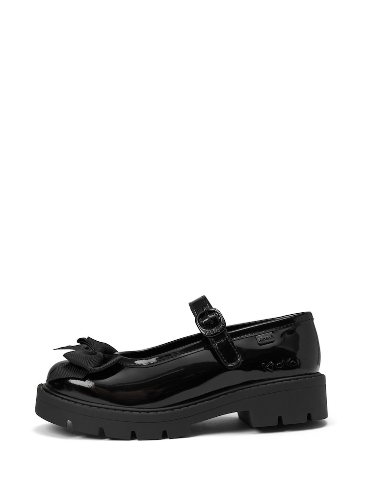Kickers Black Kori Mary Jane Ribbon Patent Shoes - Image 2 of 6
