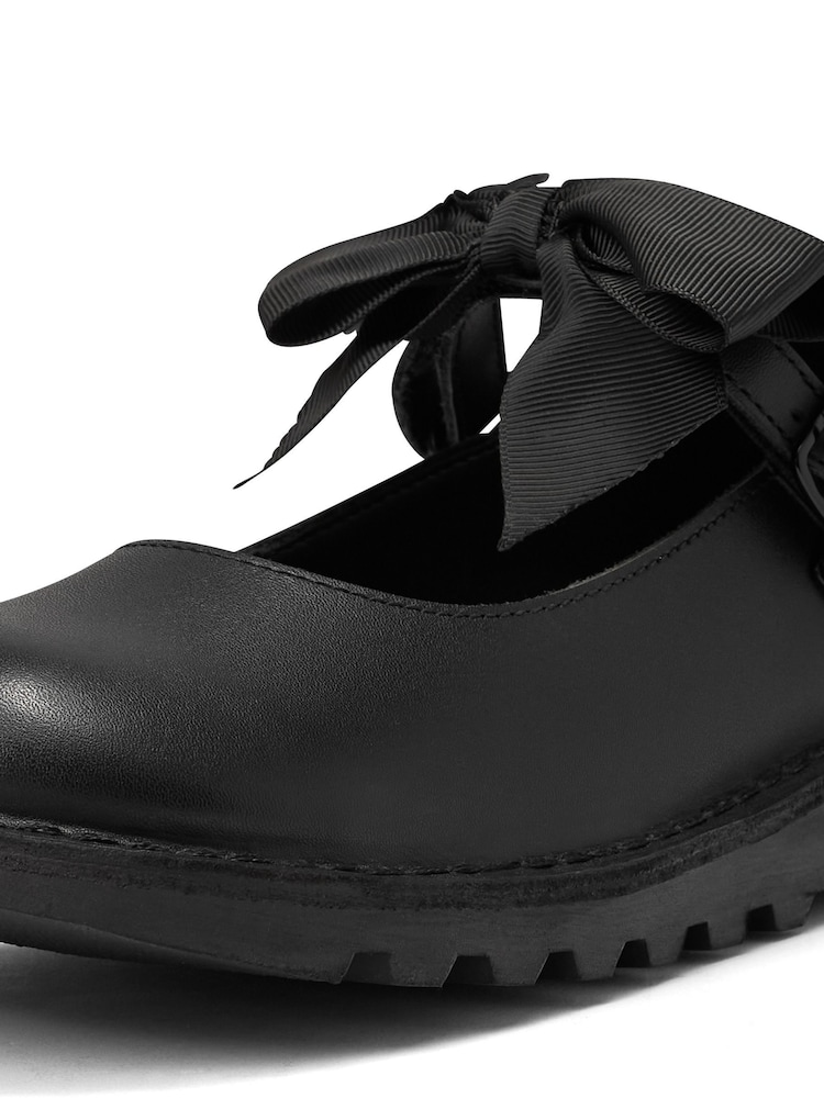 Kickers Black Kick Mary Jane Bow Youth Shoes - Image 8 of 8