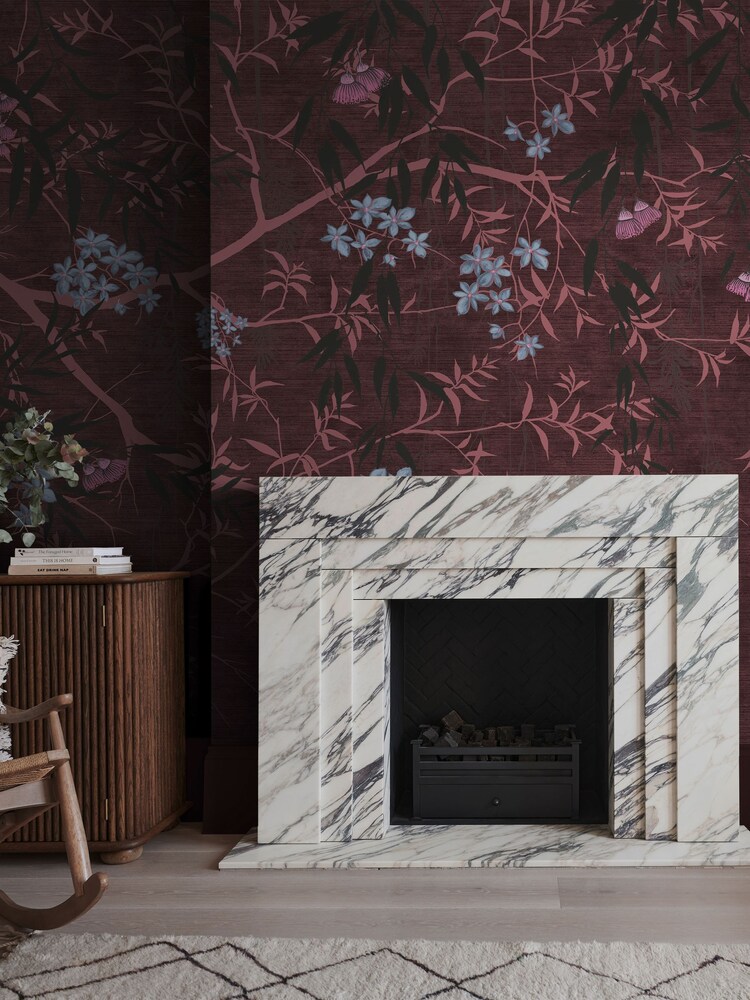 Graham & Brown Damson Obassia Fixed Size A4 Mural Sample - Image 1 of 2 Graham & Brown Damson Obassia Fixed Size A4 Mural Sample - Image 1 of 2