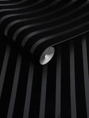 Graham & Brown Noir Millicent Stripe A4 Wallpaper Sample - Image 3 of 3