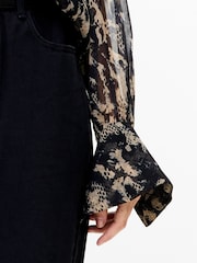 French Connection Black Amelia Hallie Tie Nk Blouse - Image 3 of 7